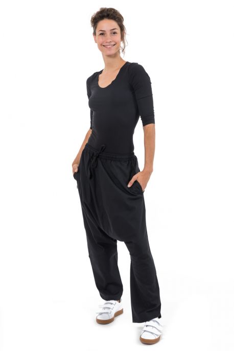 Sarouel long noir uni