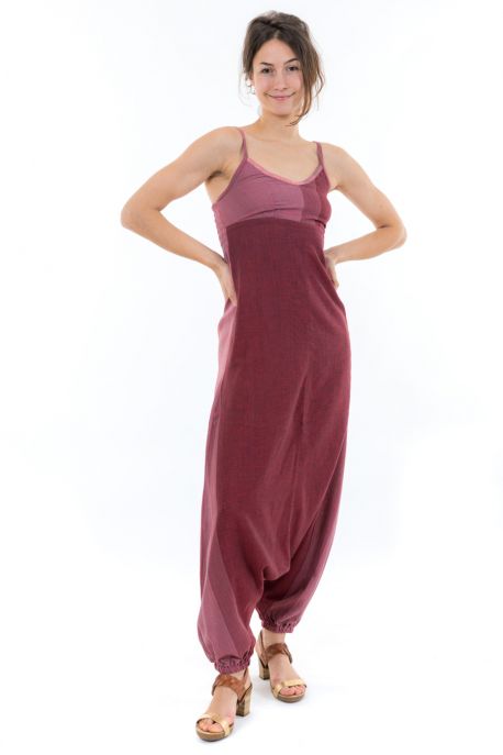 Combi sarouel ethnic femme Loulitte noire et rouge