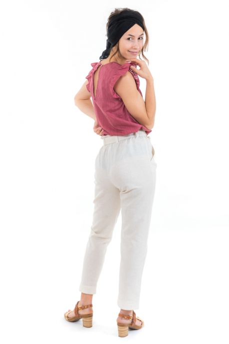 Pantalon hybride marron uni