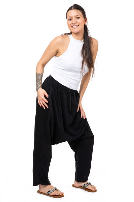 Sarouel long noir uni