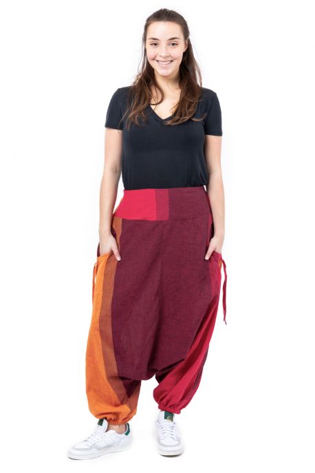 Pantalon ethnique femme violet zen