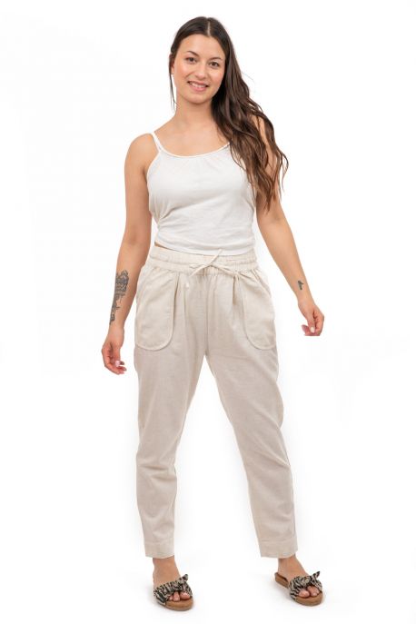 Pantalon hybride marron uni