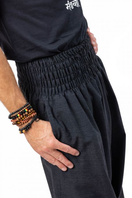Sarouel pantacourt léger Venkat noir gris
