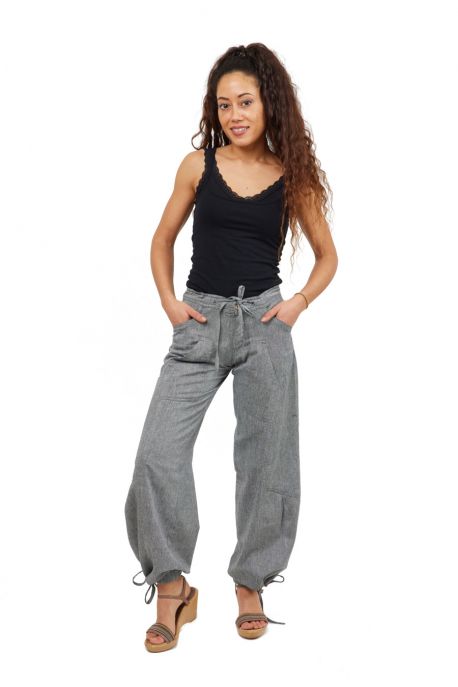 FZ1444 Pantalon hybride homme femme noir uni
