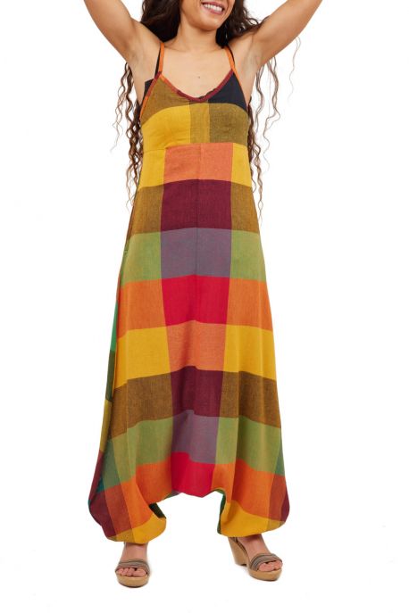 Combi sarouel ethnic femme Loulitte noire et rouge