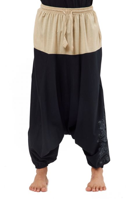 Pantalon Fisherman Latika noir turquoise