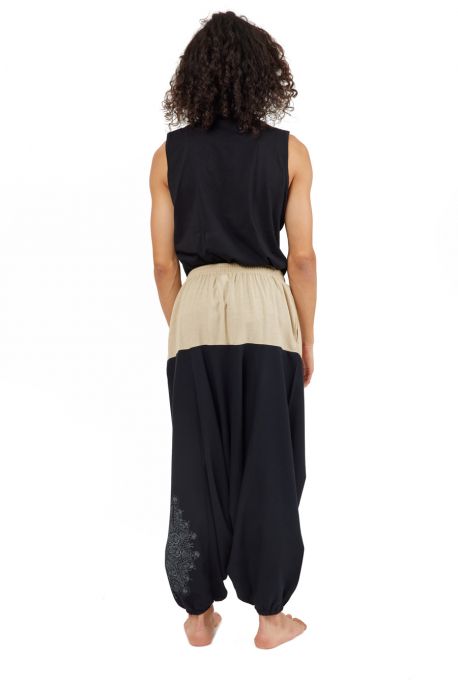 Pantalon Fisherman Latika noir turquoise