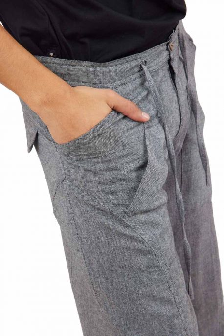 FZ1444 Pantalon hybride homme femme noir uni