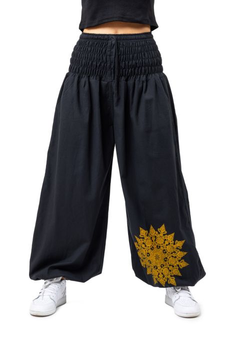 Pantalon elastique bouffant gris chine Kalika