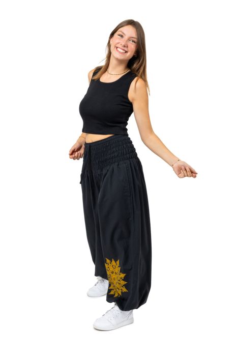 Pantalon elastique bouffant gris chine Kalika
