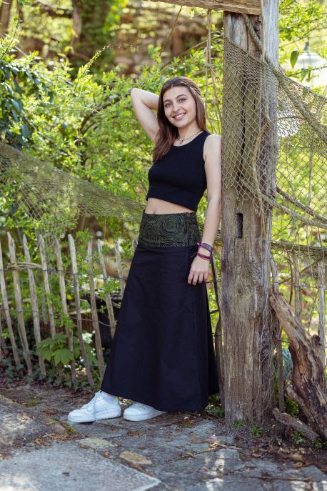 Chic ethnic print long skirt Cali