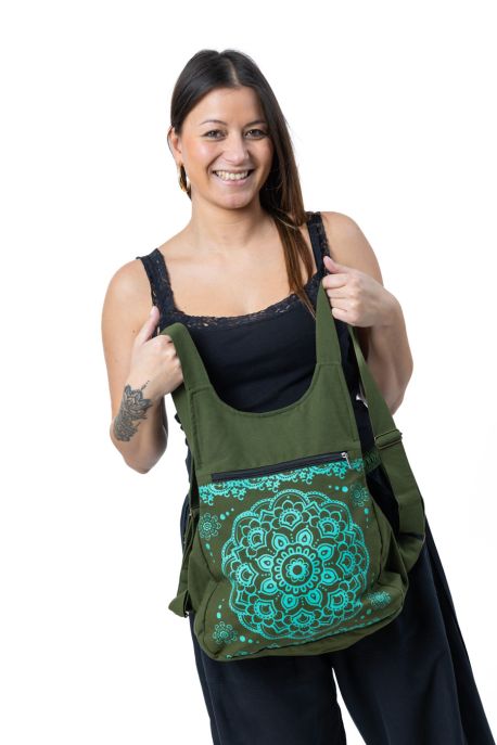 Bag tote bag printed cotton babachic grey black