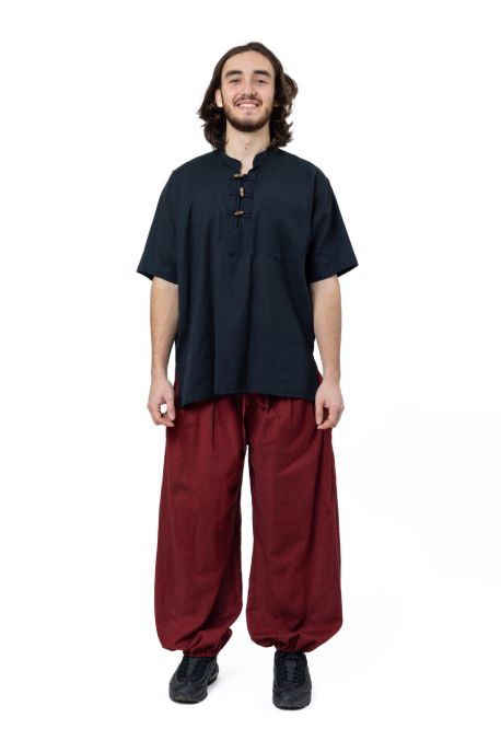 Pantalon elastique bouffant marron Elia
