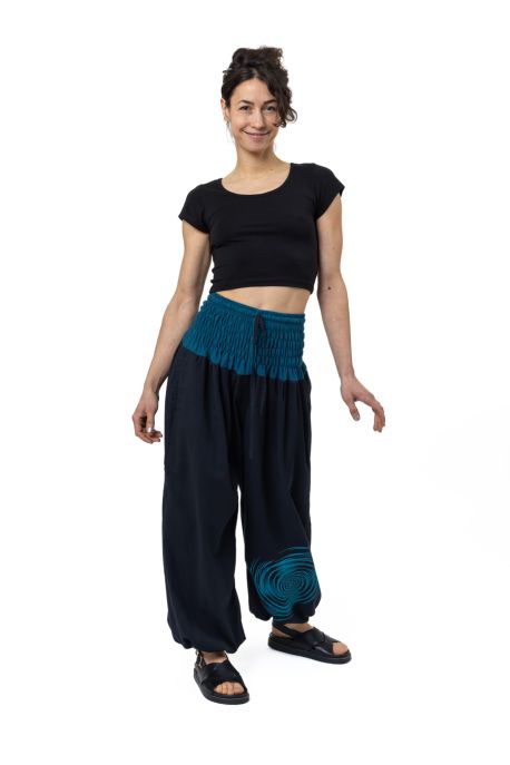 Pantalon elastique bouffant gris chine Kalika