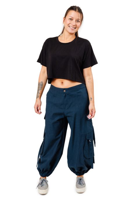Pantalon cargo noir unisexe Darkyh