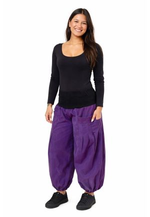 Pantalon bouffant aladin velours côtelé unisexe Karuna