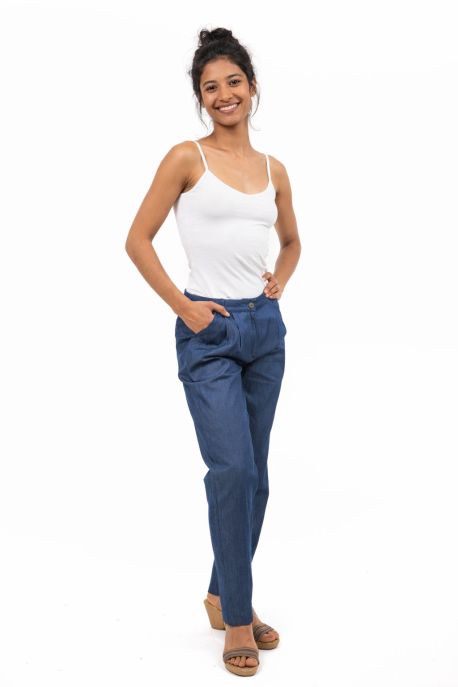 Pantalon hybride marron uni