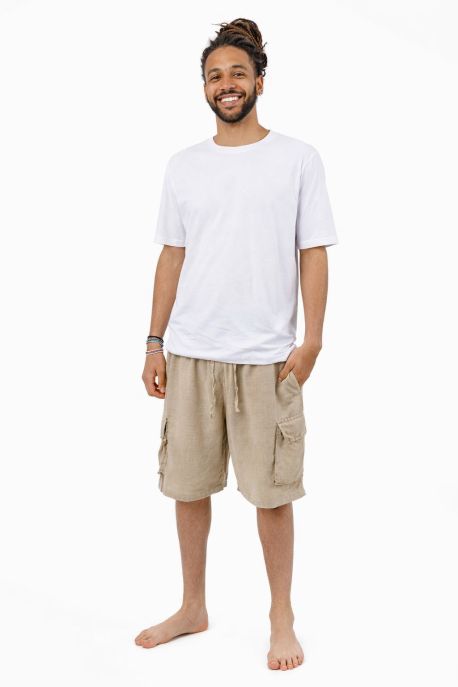 Basic unisex beige cargo shorts Tulum