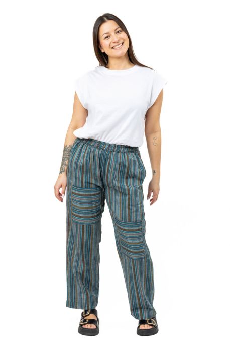 Pantalon droit unisexe rayures monochrome Soho