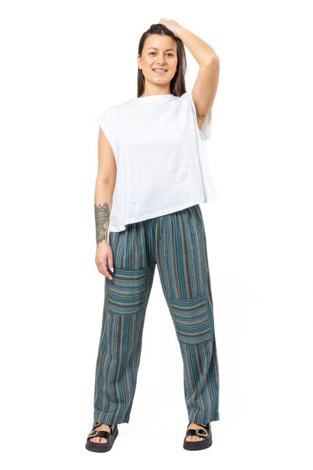 Pantalon droit unisexe rayures monochrome Soho