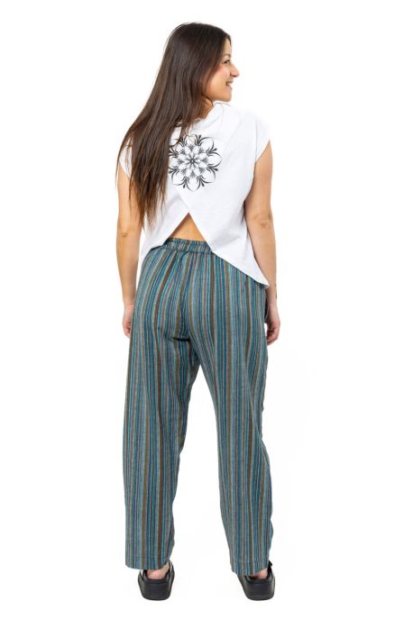 Pantalon droit unisexe rayures monochrome Soho