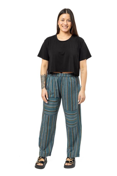 Pantalon droit unisexe rayures monochrome Soho
