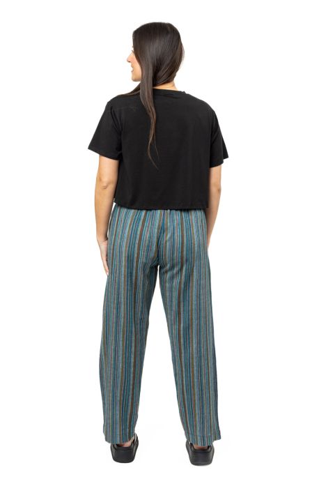 Pantalon droit unisexe rayures monochrome Soho