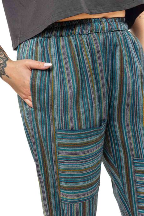 Pantalon droit unisexe rayures monochrome Soho