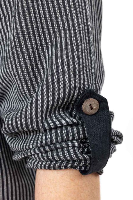 Chemise ethnique bleue avec capuche Himalya