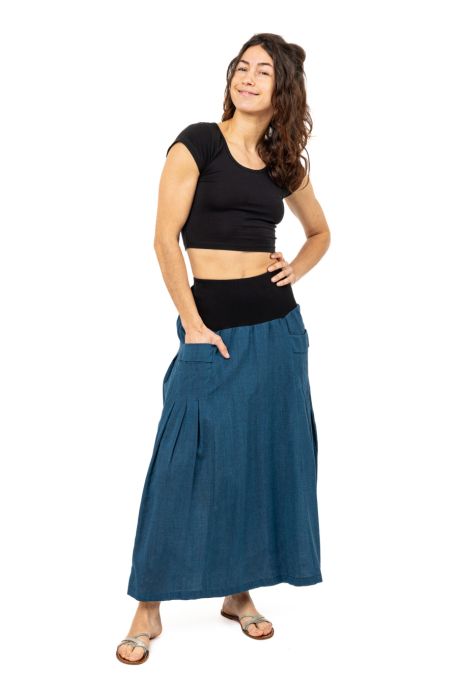 Jupe longue ample denim fluide Metropolis