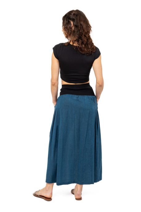 Jupe longue ample denim fluide Metropolis