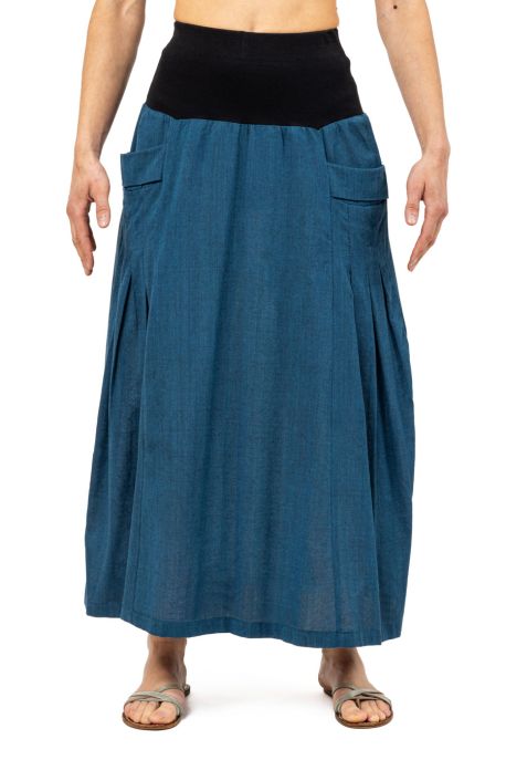 Jupe longue ample denim fluide Metropolis