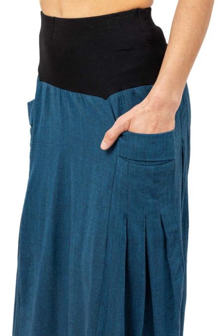 Jupe longue ample denim fluide Metropolis