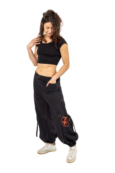Pantalon cargo noir unisexe Darkyh