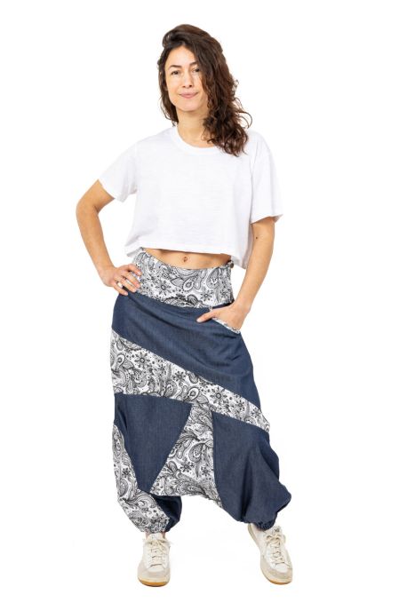Mixed denim soft saroual Nadhal