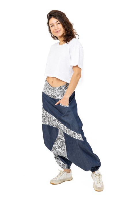 Mixed denim soft saroual Nadhal