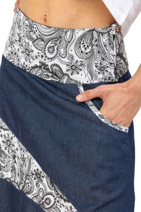 Mixed denim soft saroual Nadhal