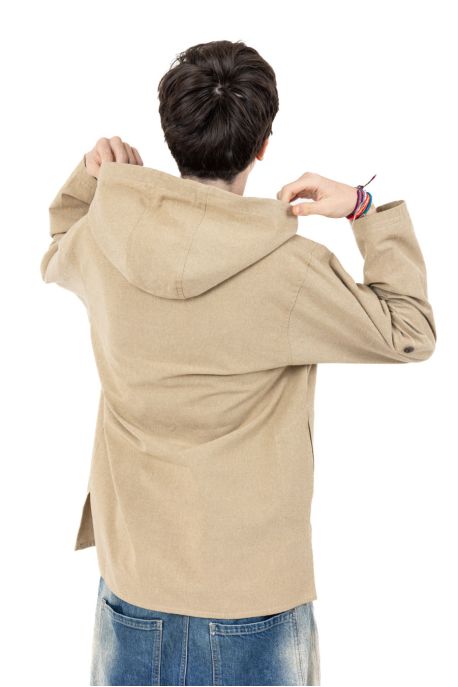 Chemise ethnique bleue avec capuche Himalya