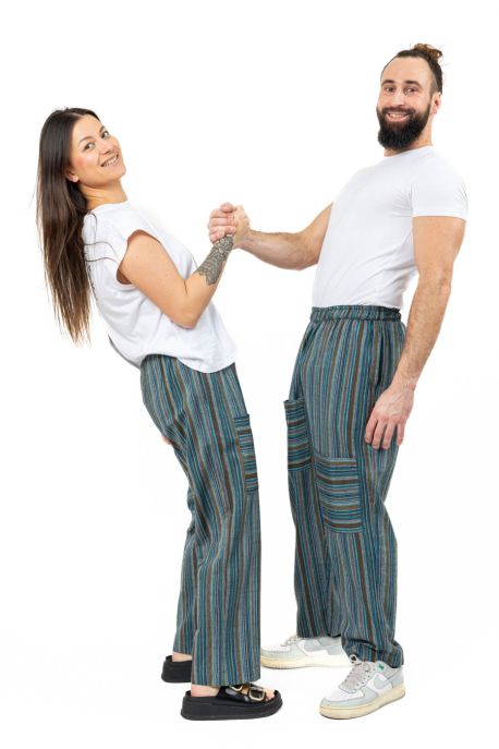 Pantalon droit unisexe rayures monochrome Soho