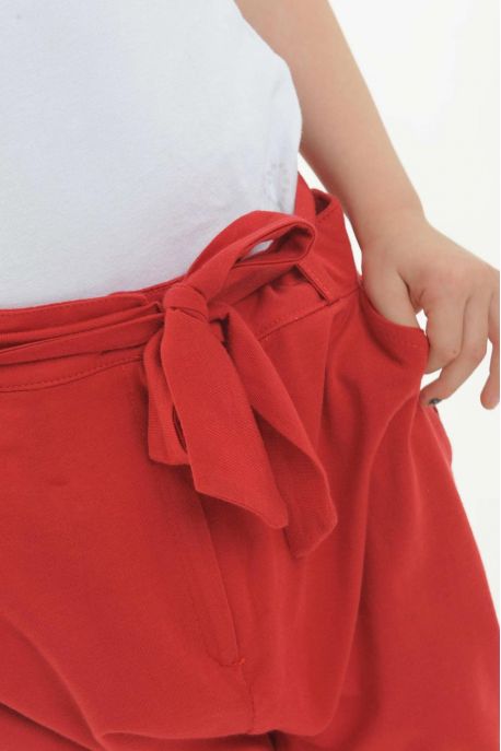 Children's sarouel pants pure organic cotton Red