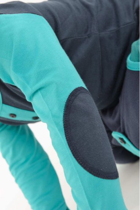 Children's T-shirt in organic cotton, long-sleeved elbow patches