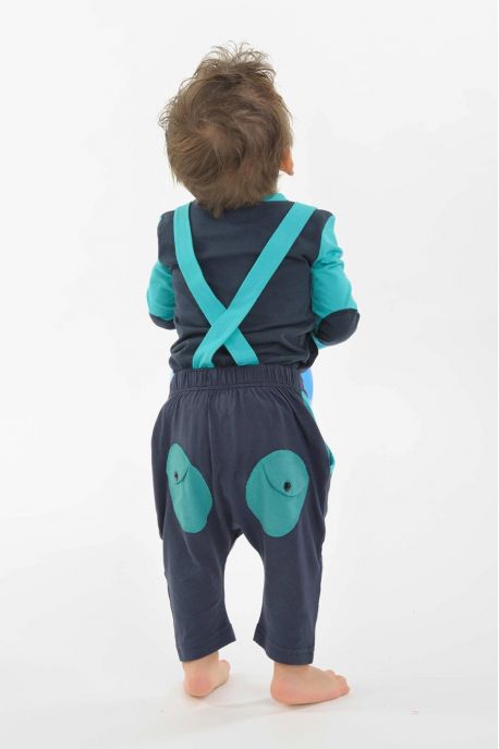 Children's T-shirt in organic cotton, long-sleeved elbow patches