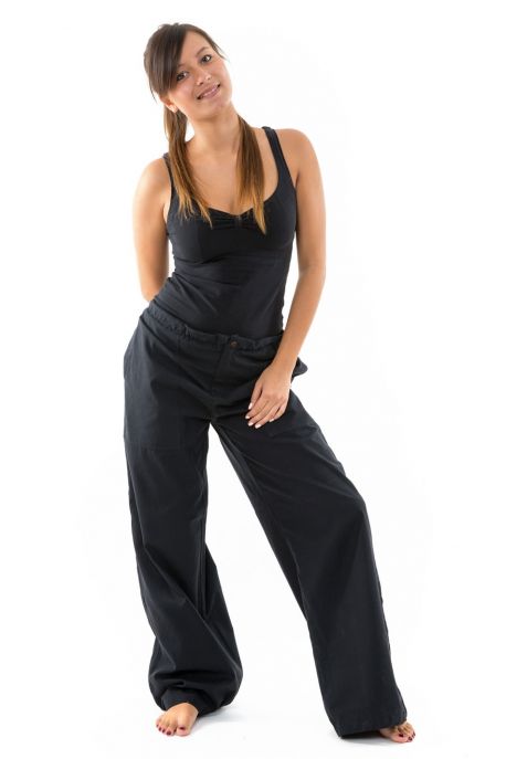Women's men's pants winter zen chic plain black