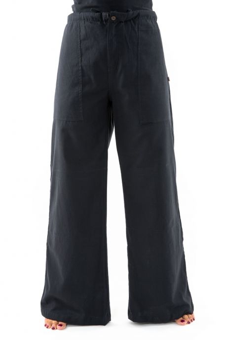 Women's men's pants winter zen chic plain black