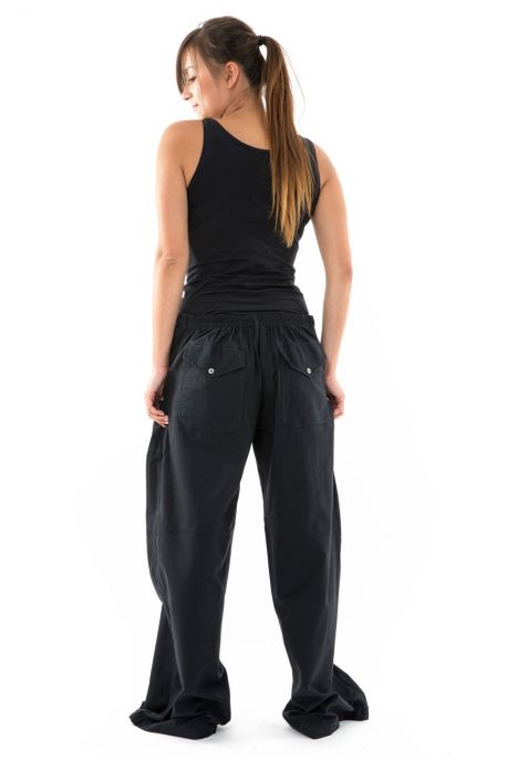 Women's men's pants winter zen chic plain black