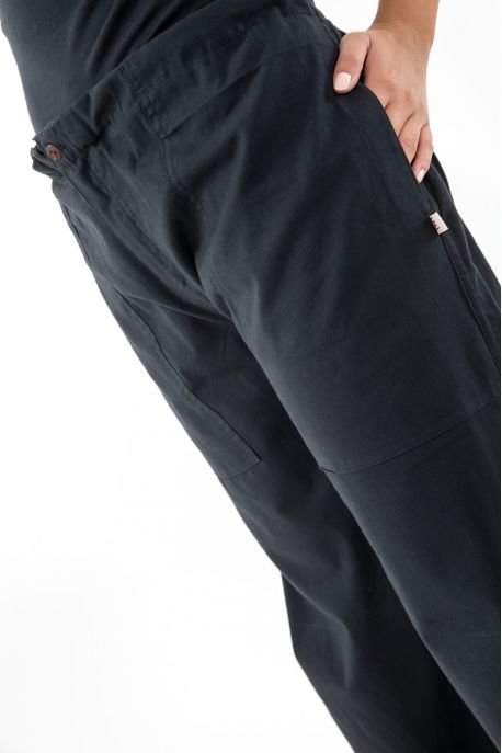Women's men's pants winter zen chic plain black