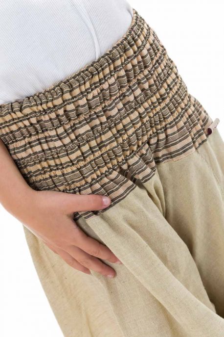 Pantalon aladin ete creme chanvre Ganesh