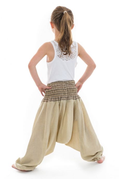 Pantalon aladin ete creme chanvre Ganesh