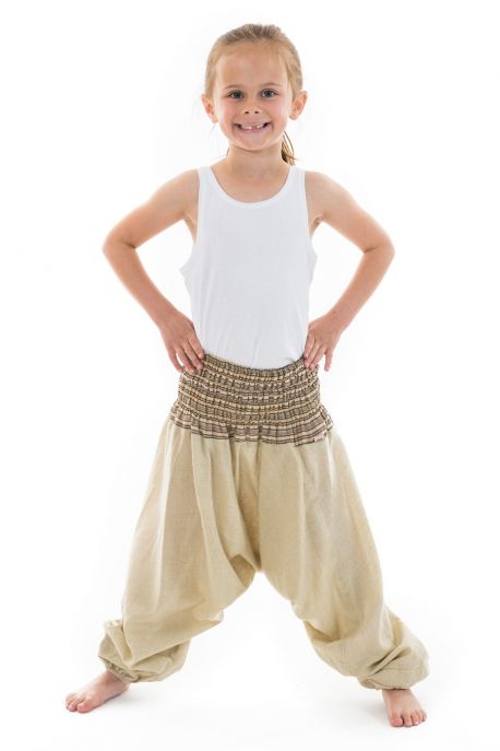 Pantalon aladin ete creme chanvre Ganesh